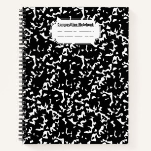black composition spiral notebook