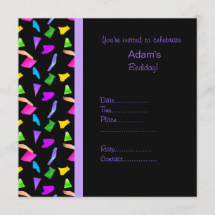 black confetti BIRTHDAY INVITATION