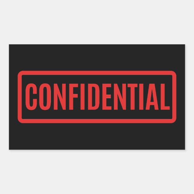 Black Confidential Sticker (Front)