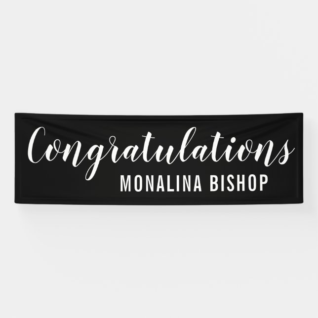 Black | Congratulations | Graduate Banner (Horizontal)