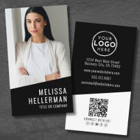 Black Contemporary Photo QR Code Logo Vertical