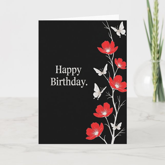 Black Contrast Birthday Card (Front)