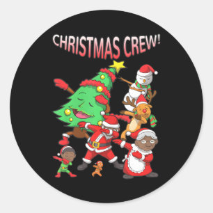 Black Cool Santa Claus African American Christmas Classic Round Sticker