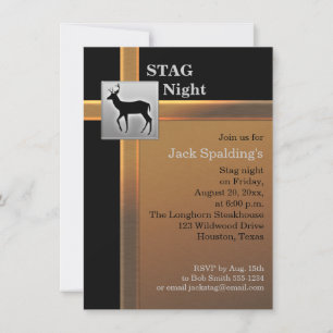 Black, Copper, and Silver Stag Invitation 2