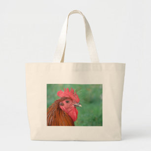 Black Copper Maran Rooster Large Tote Bag