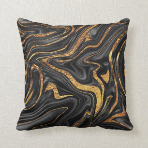 Black Copper Marble #1 #decor #art Throw Pillow