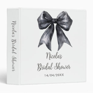Black Coquette Bow Bridal Shower Photo Album Binder