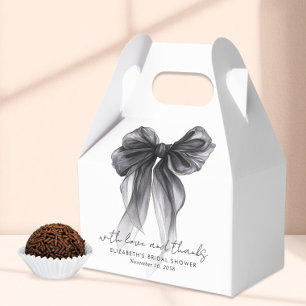 Black Coquette Bow Bridal Shower Thank You Favor Box