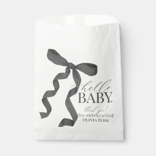 Black Coquette Bow Girl Baby Shower Dessert Favour Bag