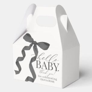 Black Coquette Bow Girl Baby Shower Gift Favor Box