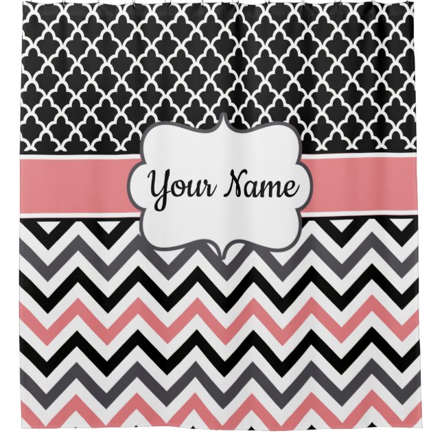 Black Coral Chevron Monogram (Front)