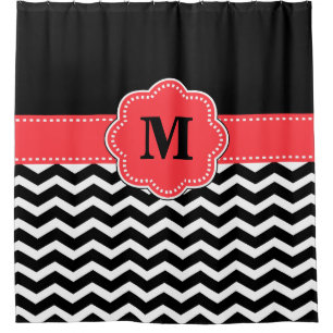 Black Coral chevron Monogram