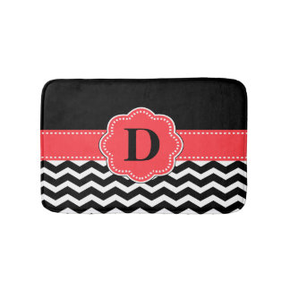 Black Coral Chevron Rug