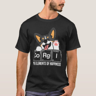 Black Corgi Periodic Table Chemistry Science Teach T-Shirt