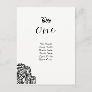 Black Corner Design Table Seating Card