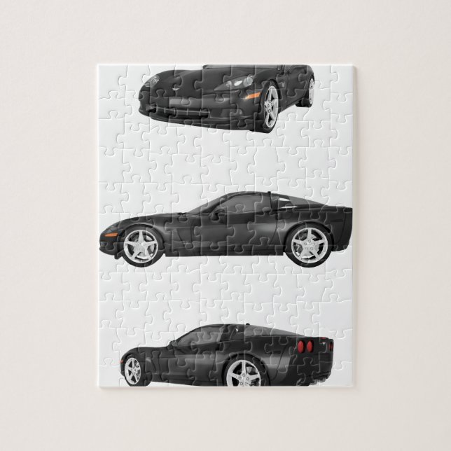 Black Corvette Jigsaw Puzzle (Vertical)