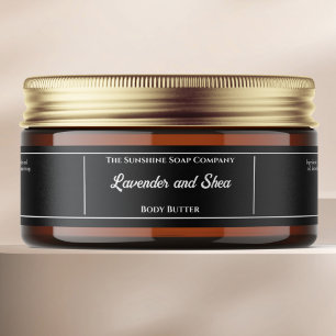 Black Cosmetics Jar Label 1 x 7.25