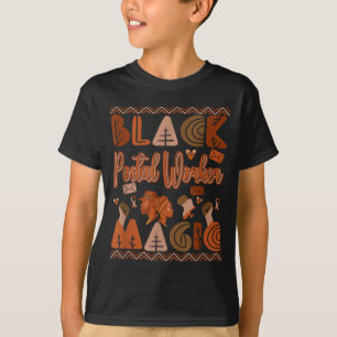 Black Costume Postal Worker Proud Afro Black Histo T-Shirt
