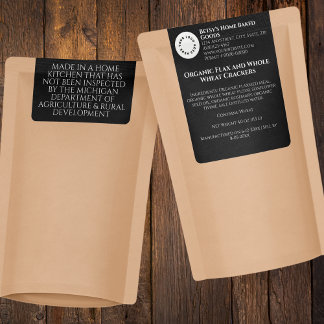 Black Cottage Food Bakery Product Label with logo