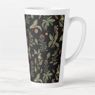 Black Cottagecore Herb  Latte Mug