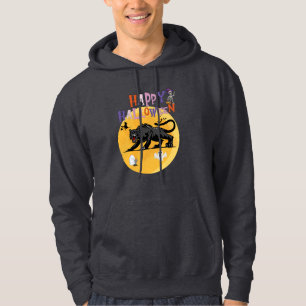 black cougar on halloween night invitation card hoodie