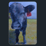 Black Cow Flex Magnet<br><div class="desc">The original image was a watercolor for a friend who asked me to paint this cow as a surprise wedding gift for her future husband. She and her fiance' adopted this cow after it was orphaned and they welcomed her into their herd. A sweet magnet for the fridge or freezer...</div>