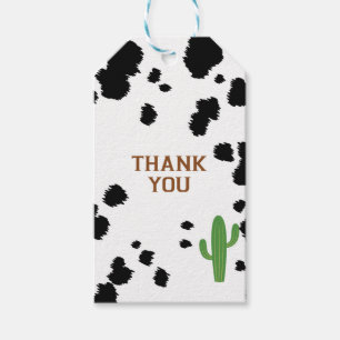 Black Cow Print Gift Tag