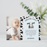 Black Cow Print Photo Holy Cow 1st Birthday