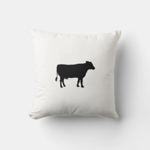Black Cow Throw Pillow