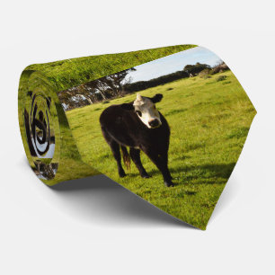 Black Cow With White Face And Mohawk, Tie