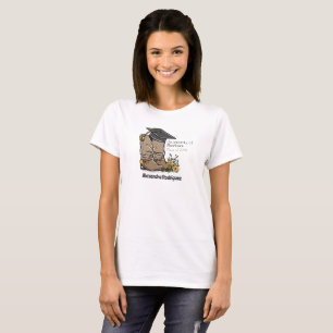 Black Cowboy Boot Graduation Cap & Flowers T-Shirt