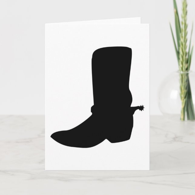 Black Cowboy Boot with Spurs Card (Front)