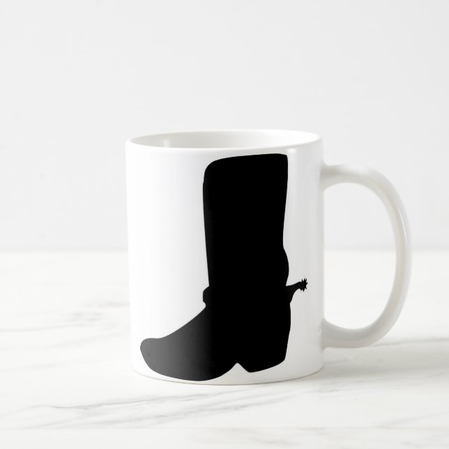 Black Cowboy Boot with Spurs Coffee Mug (Right)