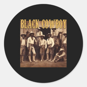 Black Cowboy Western Rodeo Melanin Black History M Classic Round Sticker