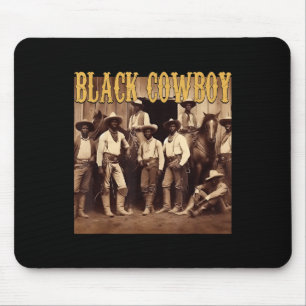 Black Cowboy Western Rodeo Melanin Black History M Mouse Pad