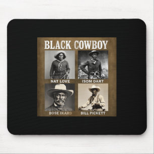 Black Cowboy Western Rodeo Melanin Black History T Mouse Pad