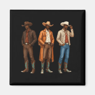 Black Cowboy Western Rodeo Melanin Heritage Texas Magnet