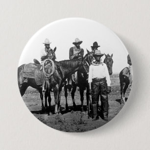 Black Cowboys At Bonham Texas 1890 3 Inch Round Button