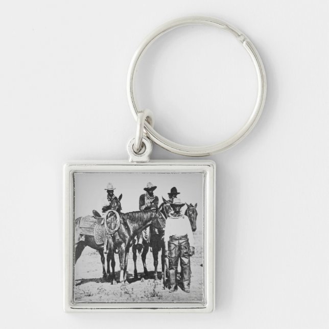 Black Cowboys at Bonham, Texas, c.1890 (b/w photo) Keychain (Front)