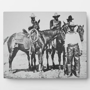 Black Cowboys at Bonham, Texas, c.1890 (b/w photo) Plaque