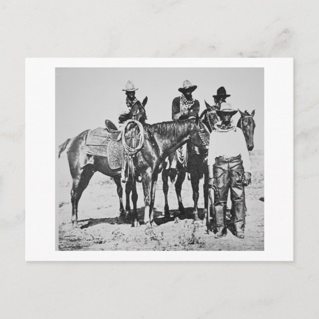 Black Cowboys at Bonham, Texas, c.1890 (b/w photo) Postcard (Front)