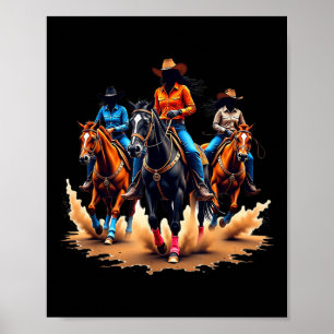 Black Cowgirl Texas Western Rodeo Melanin Black Hi Poster