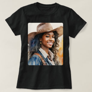 Black Cowgirl Western African American T-Shirt
