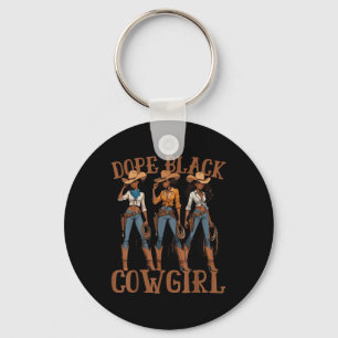 Black Cowgirl Western Country Rodeo Melanin Black  Keychain