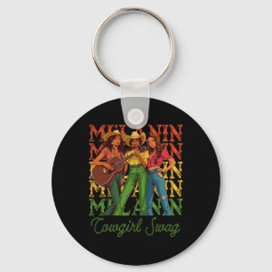Black Cowgirl Western Rodeo Black History Juneteen Keychain