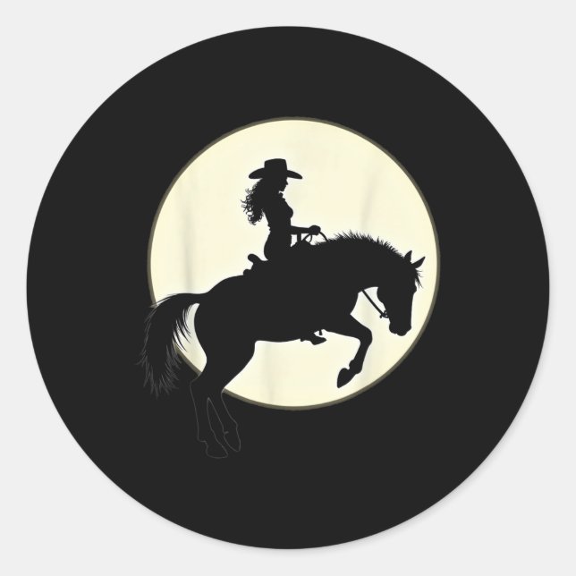 Black Cowgirl Western Rodeo Melanin Black History  Classic Round Sticker (Front)