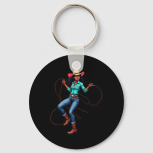 Black Cowgirls Melanin Women Western Rodeo Texas W Keychain