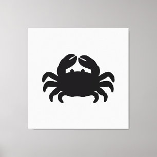 Black Crab Silhouette Canvas Print