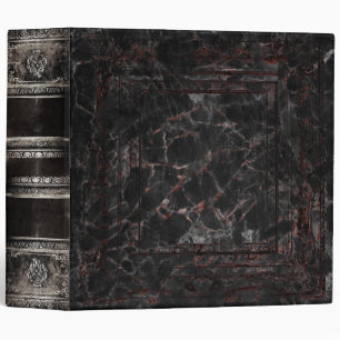 Black Cracked Faux Leather Ancient Tome Binder