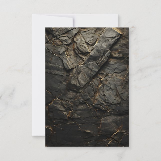 Black Cracked Stone Invitation (Front)